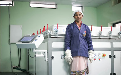 Woman standing in lab