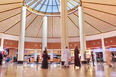 Shoppers inside a mall