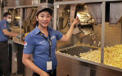 Vox Employee Making Pop Corn