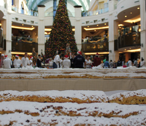 snow decor with Christmas tree