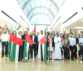 majid al futtaim staff celebrating flag day